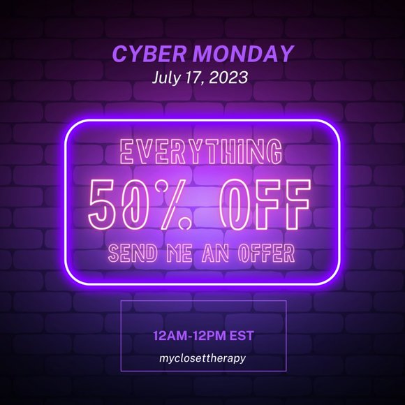 CYBER MONDAY SALES STARTS SOON. 12AM-12PM EST 50% OFF ENTIRE CLOSET- - Picture 1 of 1